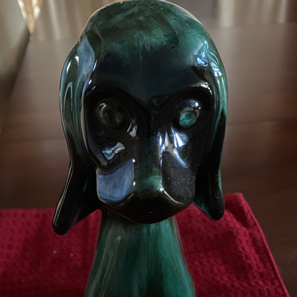 Elegant Dark Green Dog Figurine